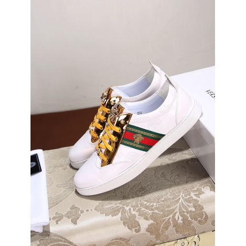 Cheap Versace Casual Shoes For Men #447664 Replica Wholesale [$78.00 USD] [ITEM#447664] on Replica Versace Flat Shoes