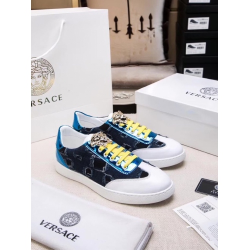 Cheap Versace Casual Shoes For Men #447666 Replica Wholesale [$78.00 USD] [ITEM#447666] on Replica Versace Flat Shoes