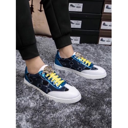 Cheap Versace Casual Shoes For Men #447666 Replica Wholesale [$78.00 USD] [ITEM#447666] on Replica Versace Flat Shoes
