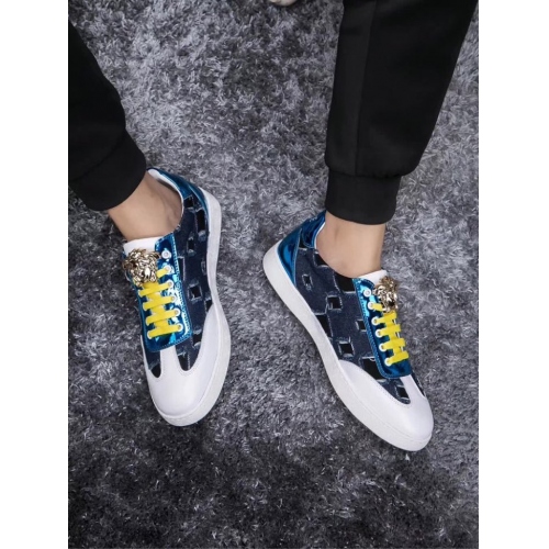 Cheap Versace Casual Shoes For Men #447666 Replica Wholesale [$78.00 USD] [ITEM#447666] on Replica Versace Flat Shoes