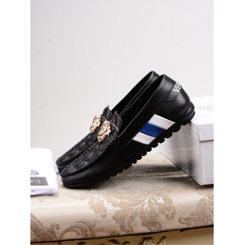 Cheap Versace Leather Shoes For Men #447667 Replica Wholesale [$78.00 USD] [ITEM#447667] on Replica Versace Leather Shoes
