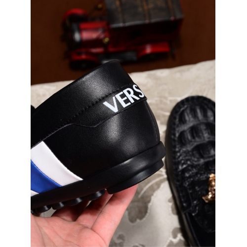 Cheap Versace Leather Shoes For Men #447667 Replica Wholesale [$78.00 USD] [ITEM#447667] on Replica Versace Leather Shoes