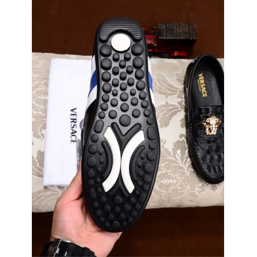Cheap Versace Leather Shoes For Men #447667 Replica Wholesale [$78.00 USD] [ITEM#447667] on Replica Versace Leather Shoes