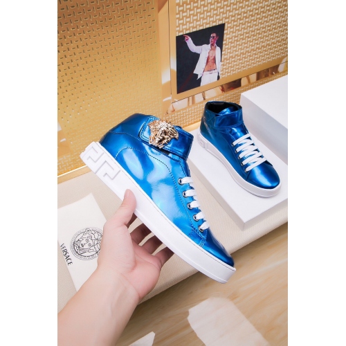 Cheap Versace High Tops Shoes For Men #447671 Replica Wholesale [$79.00 USD] [ITEM#447671] on Replica Versace High Tops Shoes