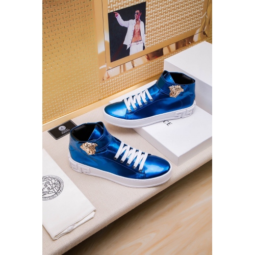 Cheap Versace High Tops Shoes For Men #447671 Replica Wholesale [$79.00 USD] [ITEM#447671] on Replica Versace High Tops Shoes