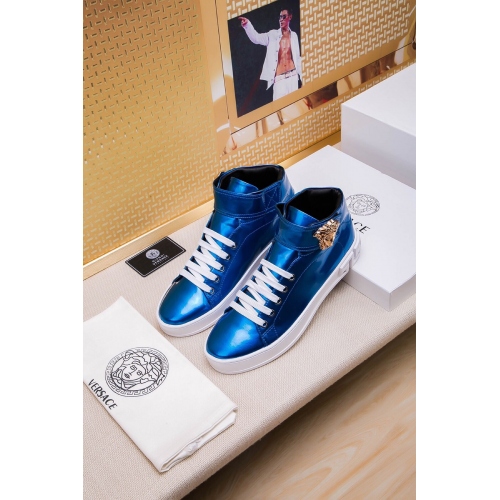 Cheap Versace High Tops Shoes For Men #447671 Replica Wholesale [$79.00 USD] [ITEM#447671] on Replica Versace High Tops Shoes
