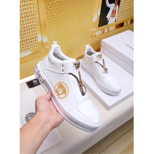 Cheap Versace High Tops Shoes For Men #447672 Replica Wholesale [$79.00 USD] [ITEM#447672] on Replica Versace High Tops Shoes