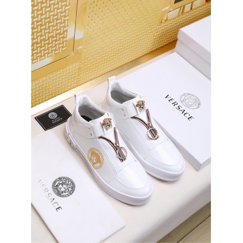 Cheap Versace High Tops Shoes For Men #447672 Replica Wholesale [$79.00 USD] [ITEM#447672] on Replica Versace High Tops Shoes