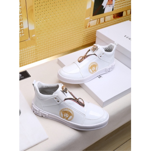 Cheap Versace High Tops Shoes For Men #447672 Replica Wholesale [$79.00 USD] [ITEM#447672] on Replica Versace High Tops Shoes