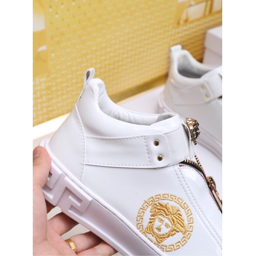 Cheap Versace High Tops Shoes For Men #447672 Replica Wholesale [$79.00 USD] [ITEM#447672] on Replica Versace High Tops Shoes