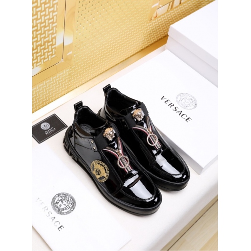 Cheap Versace High Tops Shoes For Men #447673 Replica Wholesale [$79.00 USD] [ITEM#447673] on Replica Versace High Tops Shoes