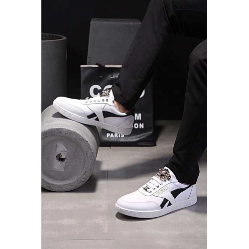 Cheap Versace Casual Shoes For Men #448610 Replica Wholesale [$89.00 USD] [ITEM#448610] on Replica Versace Flat Shoes