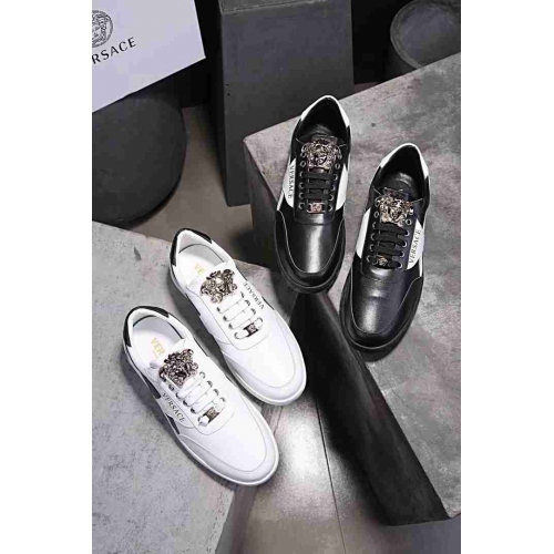 Cheap Versace Casual Shoes For Men #448610 Replica Wholesale [$89.00 USD] [ITEM#448610] on Replica Versace Flat Shoes