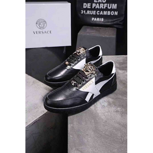 Cheap Versace Casual Shoes For Men #448611 Replica Wholesale [$89.00 USD] [ITEM#448611] on Replica Versace Flat Shoes