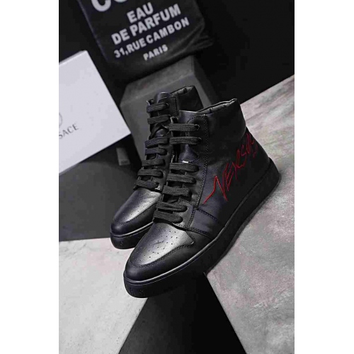 Cheap Versace High Tops Shoes For Men #448612 Replica Wholesale [$98.00 USD] [ITEM#448612] on Replica Versace High Tops Shoes