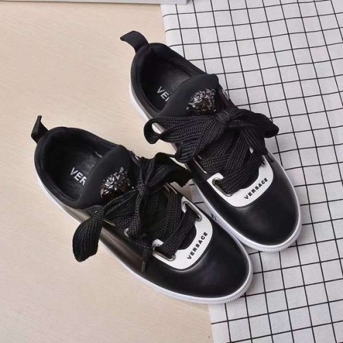 Cheap Versace Casual Shoes For Women #449056 Replica Wholesale [$82.00 USD] [ITEM#449056] on Replica Versace Flat Shoes