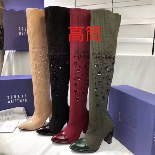 Cheap Stuart Weitzman Boots For Women #455258 Replica Wholesale [$153.00 USD] [ITEM#455258] on Replica Stuart Weitzman Boots