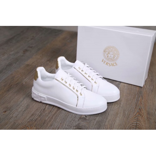 Cheap Versace Casual Shoes For Men #455338 Replica Wholesale [$85.00 USD] [ITEM#455338] on Replica Versace Flat Shoes