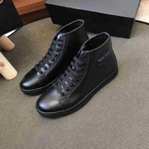 Cheap Prada High Tops Shoes For Men #458864 Replica Wholesale [$131.00 USD] [ITEM#458864] on Replica Prada High Top Shoes