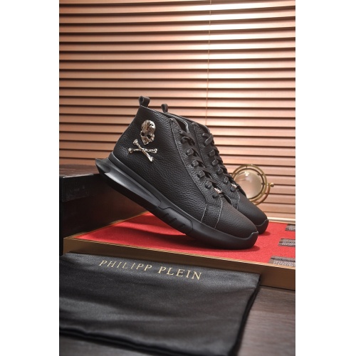 Cheap Philipp Plein PP High Tops Shoes For Men #461704 Replica Wholesale [$82.00 USD] [ITEM#461704] on Replica Philipp Plein PP High Tops Shoes
