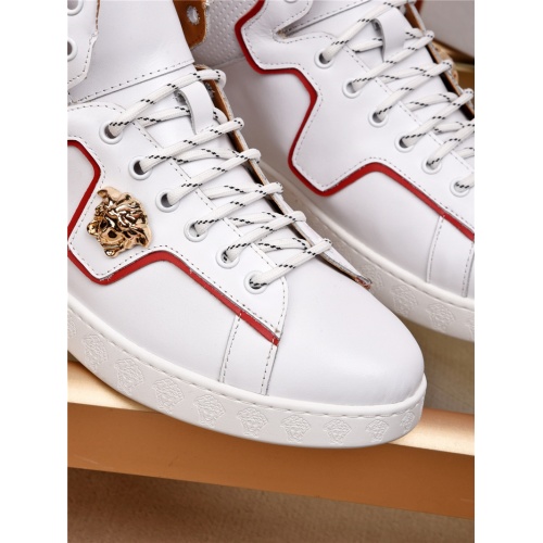 Cheap Versace High Tops Shoes For Men #462206 Replica Wholesale [$85.00 USD] [ITEM#462206] on Replica Versace High Tops Shoes