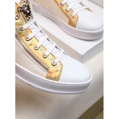 Cheap Versace High Tops Shoes For Men #462261 Replica Wholesale [$82.00 USD] [ITEM#462261] on Replica Versace High Tops Shoes