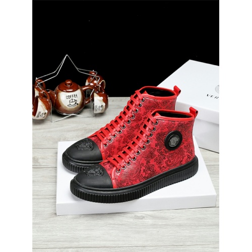 Cheap Versace High Tops Shoes For Men #462290 Replica Wholesale [$80.00 USD] [ITEM#462290] on Replica Versace High Tops Shoes