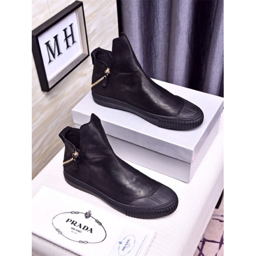 Cheap Prada High Tops Shoes For Men #463536 Replica Wholesale [$88.00 USD] [ITEM#463536] on Replica Prada High Top Shoes