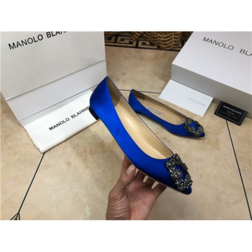Cheap Manolo Blahnik Flat Shoes For Women #463737 Replica Wholesale [$75.00 USD] [ITEM#463737] on Replica Manolo Blahnik Flat Shoes