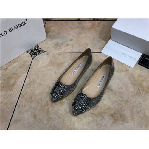 Cheap Manolo Blahnik Flat Shoes For Women #463746 Replica Wholesale [$75.00 USD] [ITEM#463746] on Replica Manolo Blahnik Flat Shoes