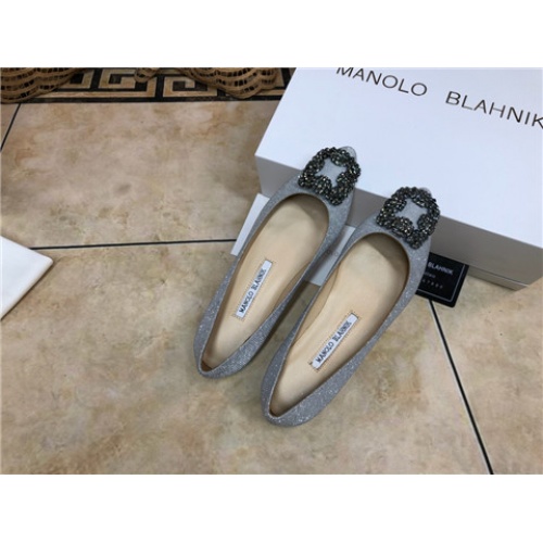 Cheap Manolo Blahnik Flat Shoes For Women #463747 Replica Wholesale [$75.00 USD] [ITEM#463747] on Replica Manolo Blahnik Flat Shoes