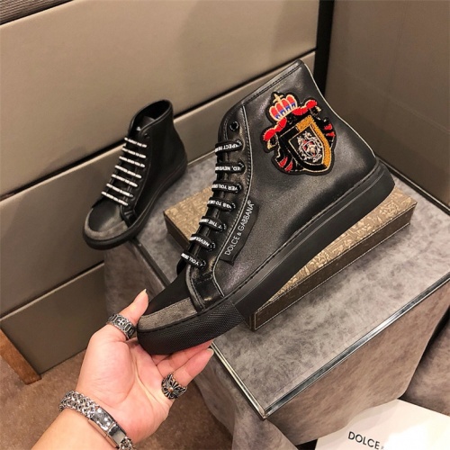 Cheap Dolce&amp;Gabbana D&amp;G High Tops Shoes For Men #464216 Replica Wholesale [$80.00 USD] [ITEM#464216] on Replica Dolce &amp; Gabbana D&amp;G High Top Shoes
