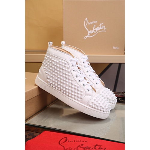 Cheap Christian Louboutin CL High Tops Shoes For Men #464237 Replica Wholesale [$129.00 USD] [ITEM#464237] on Replica Christian Louboutin High Top Shoes