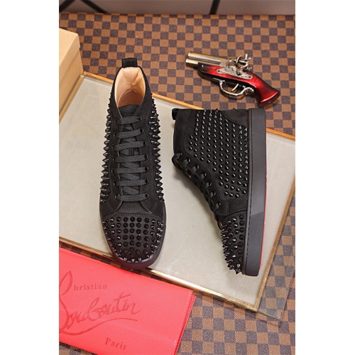 Cheap Christian Louboutin CL High Tops Shoes For Women #464262 Replica Wholesale [$129.00 USD] [ITEM#464262] on Replica Christian Louboutin High Top Shoes