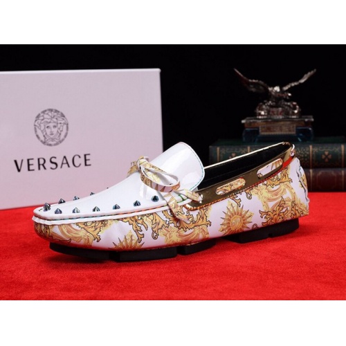 Cheap Versace Leather Shoes For Men #466776 Replica Wholesale [$82.00 USD] [ITEM#466776] on Replica Versace Leather Shoes
