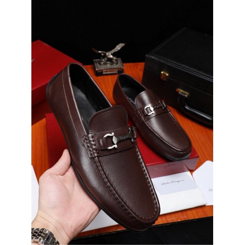 Cheap Salvatore Ferragamo Leather Shoes For Men #466824 Replica Wholesale [$98.00 USD] [ITEM#466824] on Replica Salvatore Ferragamo Leather Shoes