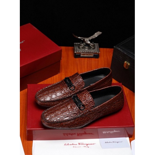Cheap Salvatore Ferragamo Leather Shoes For Men #466826 Replica Wholesale [$98.00 USD] [ITEM#466826] on Replica Salvatore Ferragamo Leather Shoes