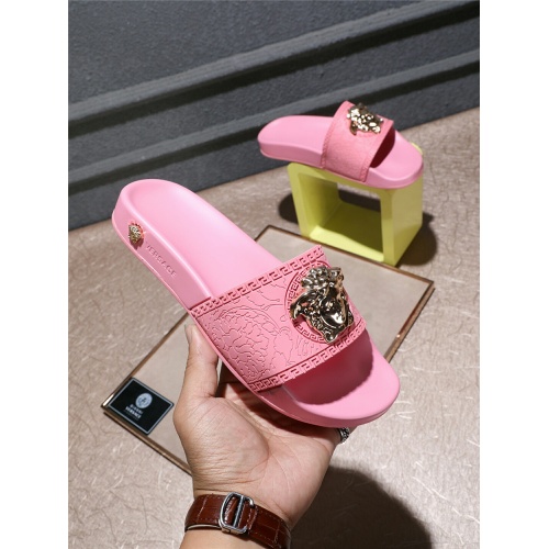 Cheap Versace Fashion Slippers For Women #468559 Replica Wholesale [$48.00 USD] [ITEM#468559] on Replica Versace Slippers