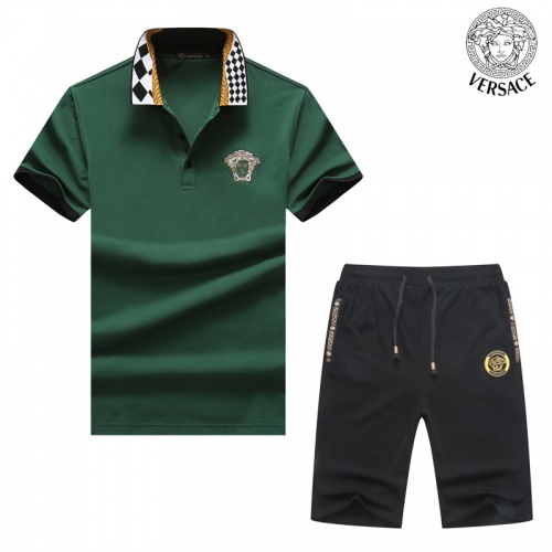 Cheap Versace Tracksuits Short Sleeved For Men #476764 Replica Wholesale [$54.00 USD] [ITEM#476764] on Replica Versace Tracksuits