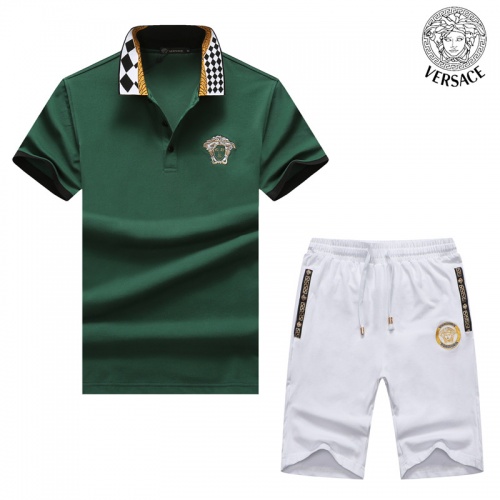 Cheap Versace Tracksuits Short Sleeved For Men #476765 Replica Wholesale [$54.00 USD] [ITEM#476765] on Replica Versace Tracksuits