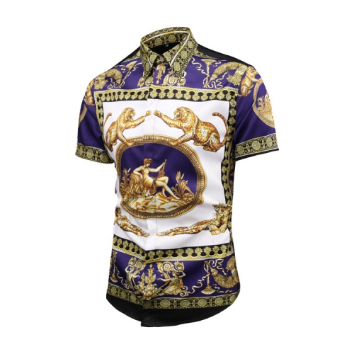 Cheap Versace Shirts Short Sleeved For Men #477313 Replica Wholesale [$36.50 USD] [ITEM#477313] on Replica Versace Shirts