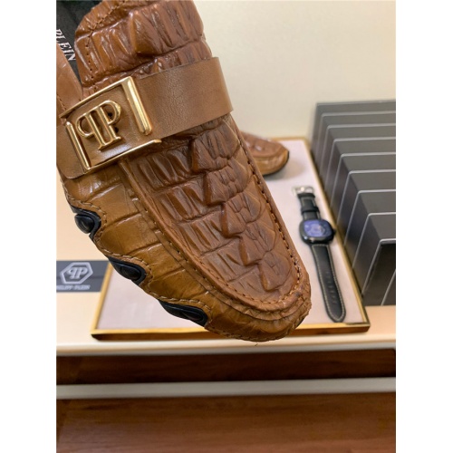 Cheap Philipp Plein PP Leather Shoes For Men #477343 Replica Wholesale [$80.00 USD] [ITEM#477343] on Replica Philipp Plein PP Leather Shoes