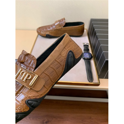 Cheap Philipp Plein PP Leather Shoes For Men #477343 Replica Wholesale [$80.00 USD] [ITEM#477343] on Replica Philipp Plein PP Leather Shoes