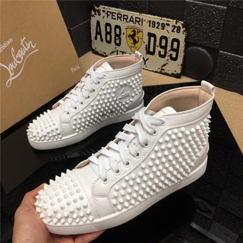 Cheap Christian Louboutin CL High Tops Shoes For Men #477766 Replica Wholesale [$85.00 USD] [ITEM#477766] on Replica Christian Louboutin High Top Shoes