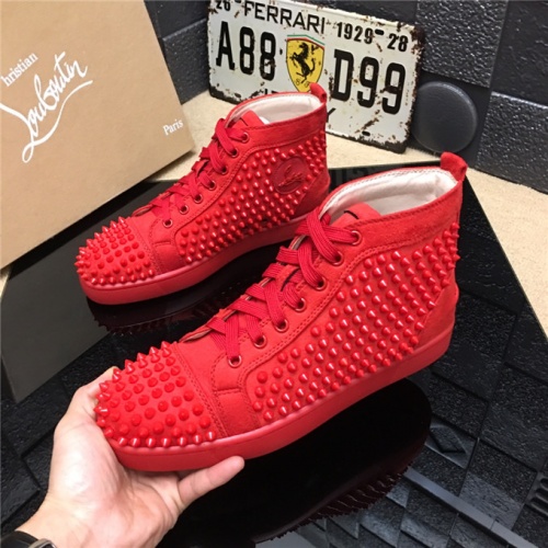 Cheap Christian Louboutin CL High Tops Shoes For Women #477831 Replica Wholesale [$82.00 USD] [ITEM#477831] on Replica Christian Louboutin High Top Shoes