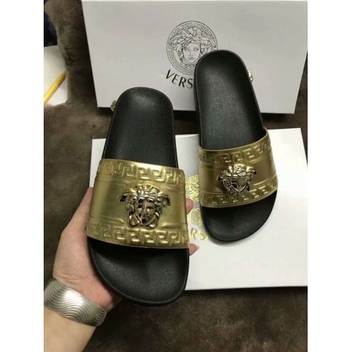 Cheap Versace Fashion Slippers For Women #480858 Replica Wholesale [$60.00 USD] [ITEM#480858] on Replica Versace Slippers