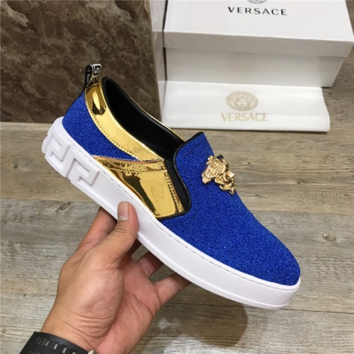 Cheap Versace Casual Shoes For Men #482075 Replica Wholesale [$78.00 USD] [ITEM#482075] on Replica Versace Flat Shoes