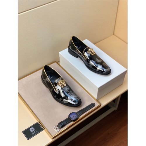 Cheap Versace Leather Shoes For Men #482221 Replica Wholesale [$78.00 USD] [ITEM#482221] on Replica Versace Leather Shoes