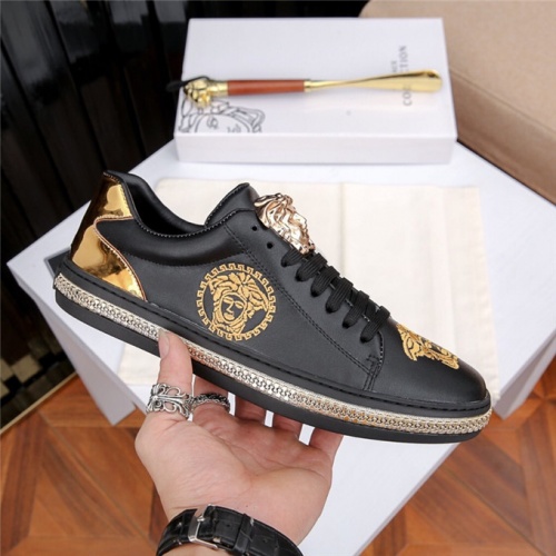 Cheap Versace Casual Shoes For Men #483046 Replica Wholesale [$78.00 USD] [ITEM#483046] on Replica Versace Flat Shoes