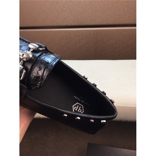 Cheap Philipp Plein PP Leather Shoes For Men #484885 Replica Wholesale [$78.00 USD] [ITEM#484885] on Replica Philipp Plein PP Leather Shoes